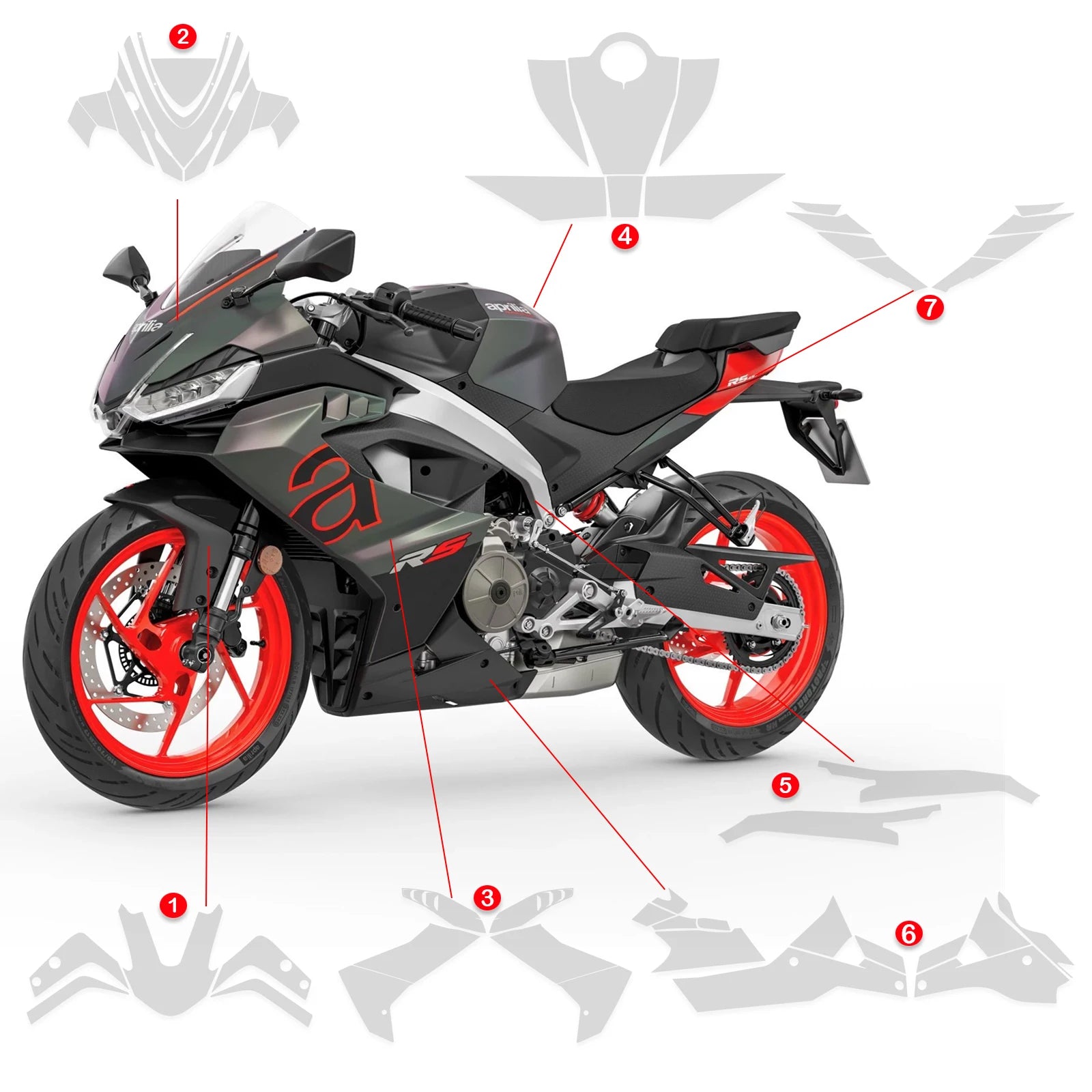 PPF pour APRILIA RS 457 2024-2025 Film de Protection en TPU résistant aux rayures Protection de peinture auto-guérison convient RS457 brillant mat