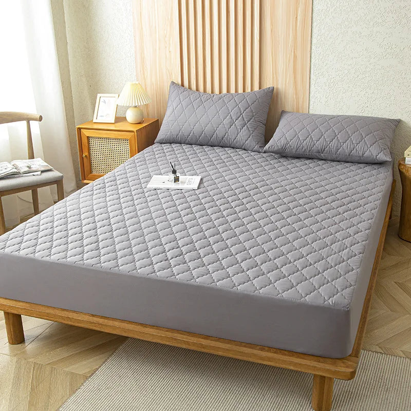 Protège-matelas imperméable gris/blanc, drap-housse de lit simple/double/140/160 multi-taille