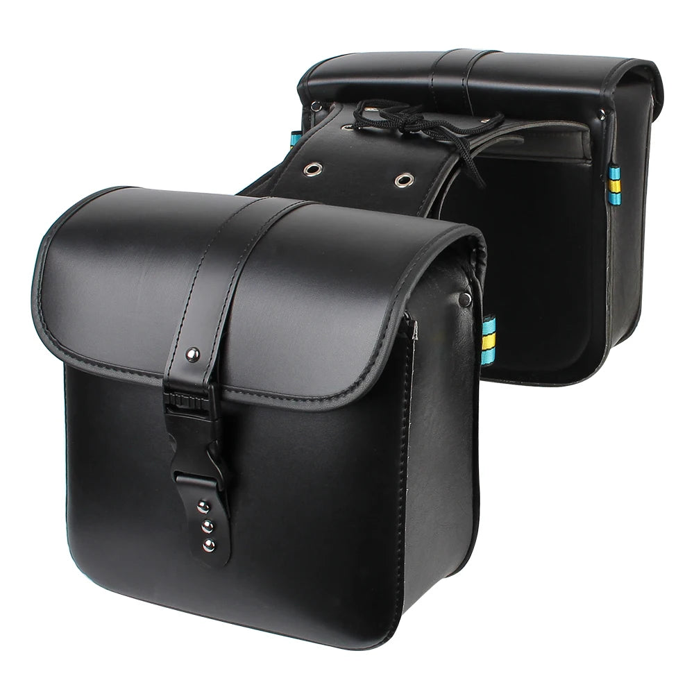 Sac à outils de rangement pour moto, valise à bagages arrière pour moteur, bagage latéral, sac de selle, sac de réservoir de voyage pour moto, cuir PU