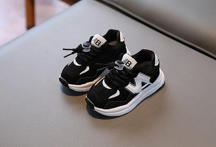 Baskets coordonnantes en cuir non ald pour enfants, chaussures de course, baskets, garçons, filles, enfants, nouveau panier