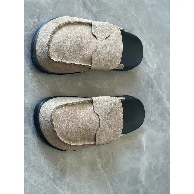 Sandales classiques en daim pour femmes, chaussures d'extérieur antidérapantes et tendance, avec soutien de la voûte plantaire