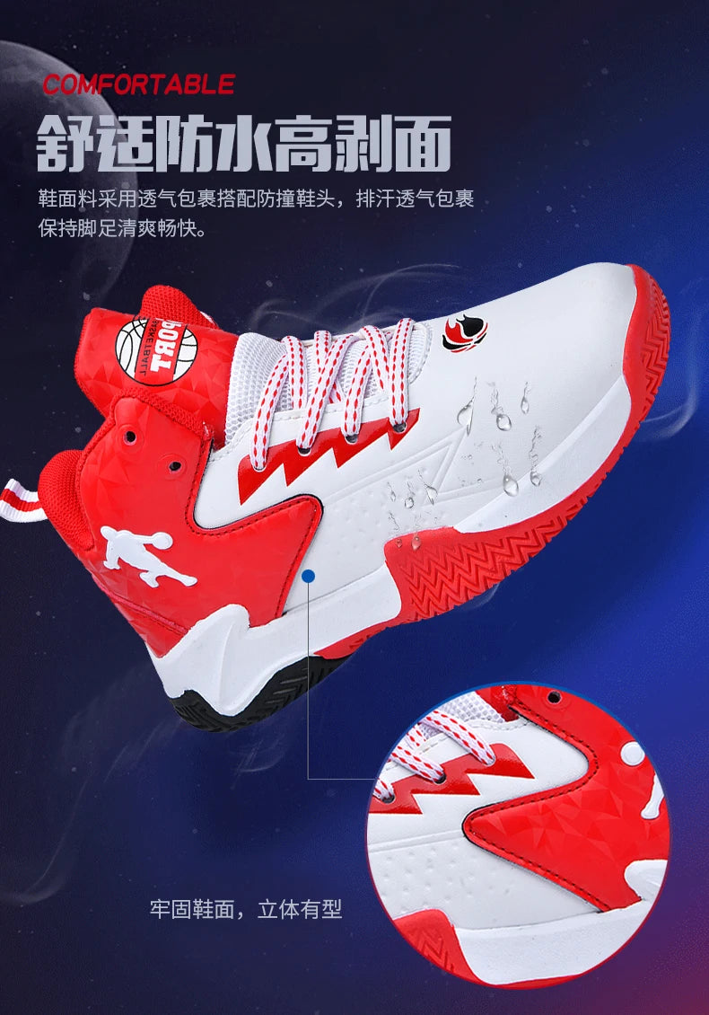 Chaussures de basket-ball classiques pour enfants, baskets antidérapantes d'extérieur pour garçons et filles, baskets décontractées à plateforme, chaussures de sport pour enfants