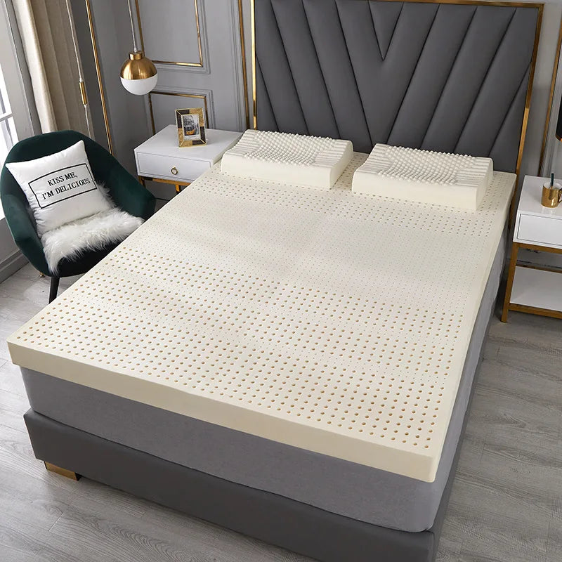 Matelas en latex 100% naturel avec housse, matelas en caoutchouc pur, importé, lit de 1.8m, tapis de coussin épaissi de 2.0m, maison, dortoir