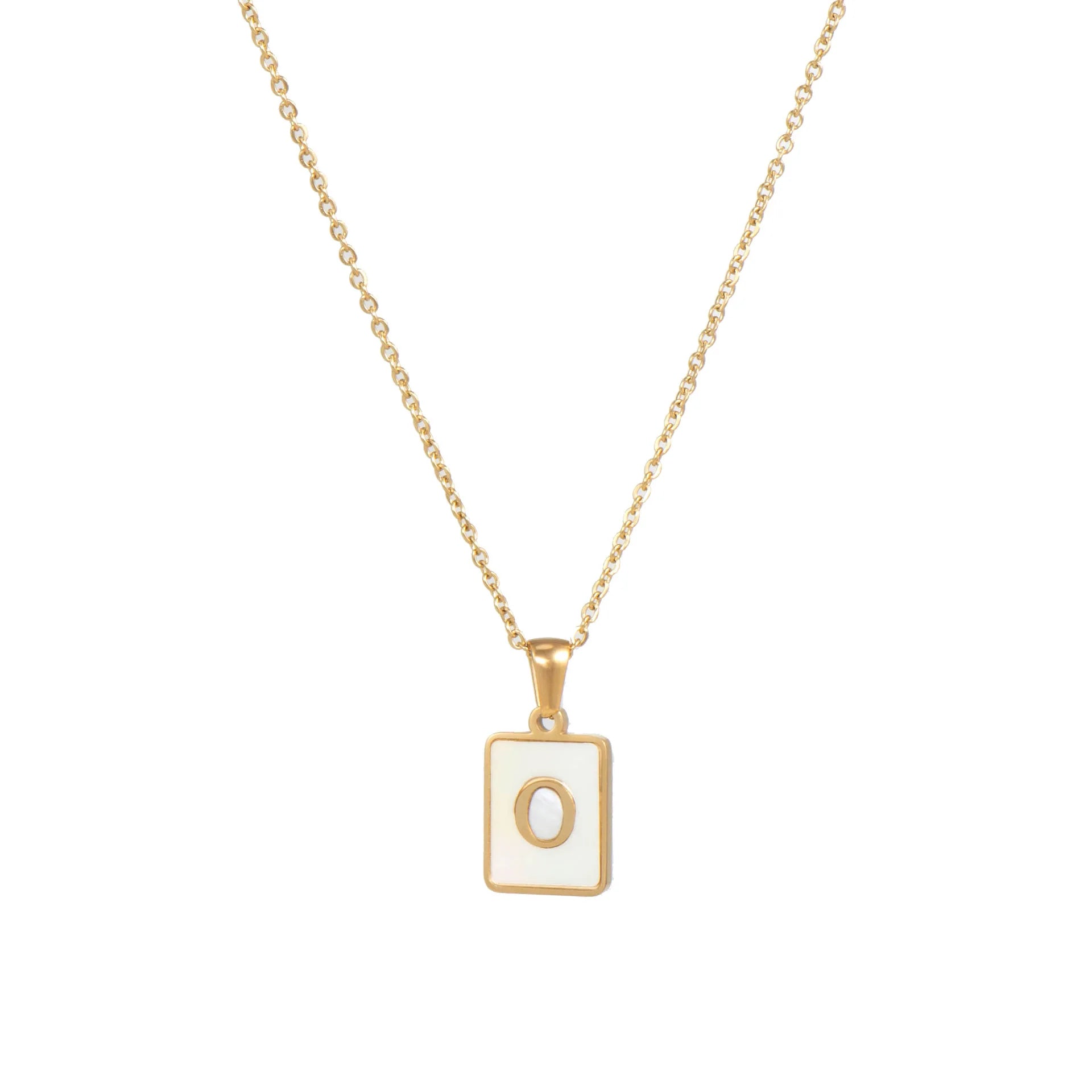 E.B.belle – collier minimaliste en nacre pour femmes, en acier inoxydable, sans ternissement, avec lettres plaquées or