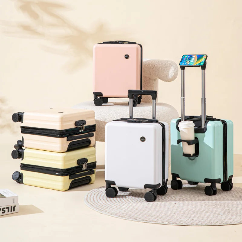 Valises De Voyage aériennes sur roulettes avec porte-gobelet, valise à main pour boîte De Voyage en vol, chariot à bagages, petite Valise De Voyage