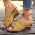 Sandales pour Femmes 2025 été habillé Femmes chaussures à semelles épaisses Sandales à talons compensés à la mode un pied bohème plage Sandales Femmes
