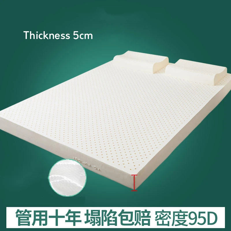 Matelas en latex liquide naturel à 100% de Thaïlande, 10 cm, coussin en caoutchouc pour protéger la colonne vertébrale, simple, double, tatami pour la maison
