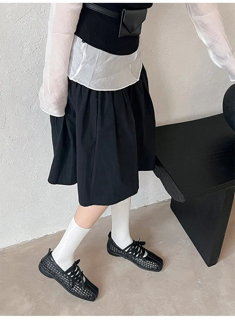 Chaussures de ballet plates pour femmes, chaussures décontractées de créateur, chaussures de sport à bout carré en maille, baskets tendance à lacets, confortables pour femme