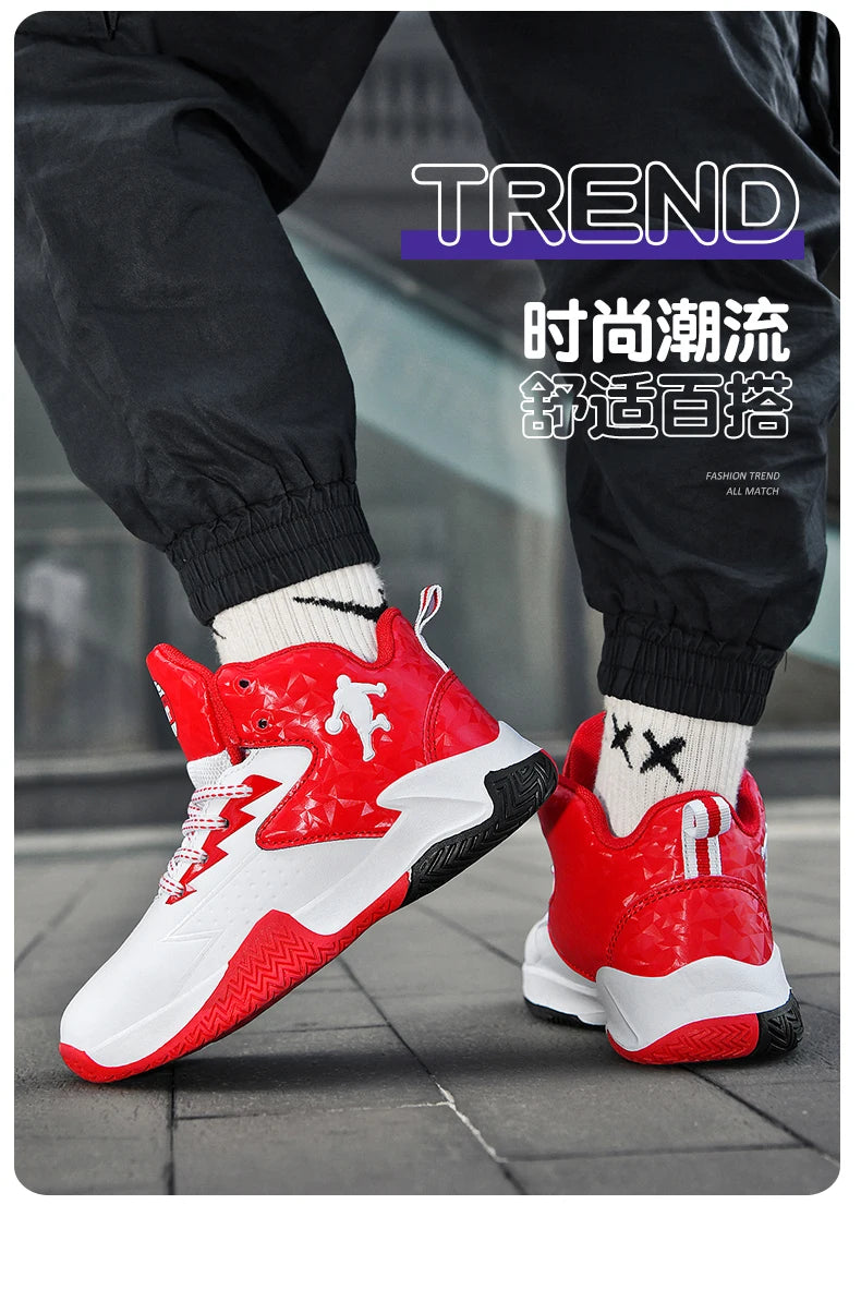 Chaussures de basket-ball classiques pour enfants, baskets antidérapantes d'extérieur pour garçons et filles, baskets décontractées à plateforme, chaussures de sport pour enfants