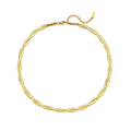 E.B.belle – ensemble de bracelets et colliers en chaîne à chevrons tressées imperméables plaqués or, vente en gros de bijoux en acier inoxydable pour femmes