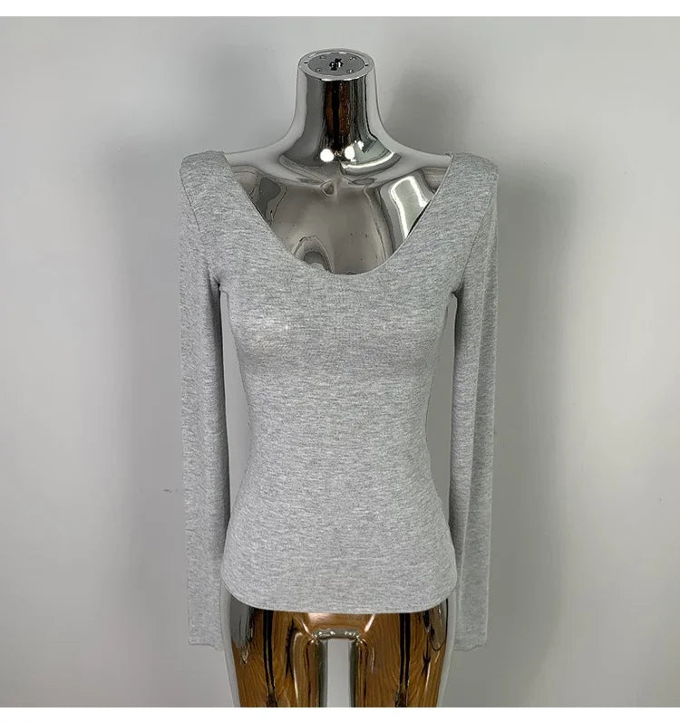 Femmes T-Shirt 2026 été basique t-shirt style décontracté col rond Femme vêtements Sexy poitrine basse voir à travers doux mince hauts T-Shirt Femme