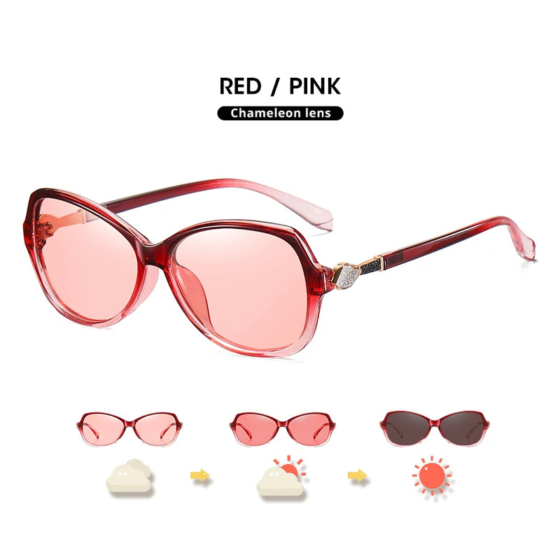 LIOUMO – lunettes de soleil élégantes en cristal pour femmes, polarisées, photochromiques, de luxe, effet caméléon, lunette de soleil femme