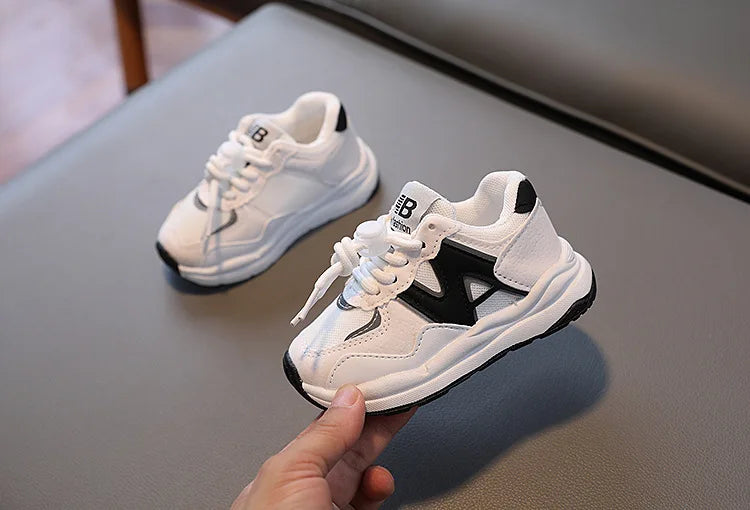 Baskets coordonnantes en cuir non ald pour enfants, chaussures de course, baskets, garçons, filles, enfants, nouveau panier