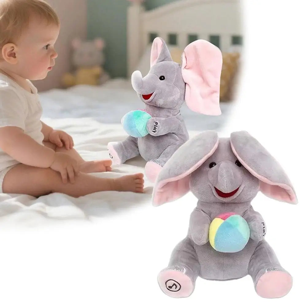 Jouet en peluche éléphant cache-cache pour bébé, jouet Musical interactif chantant pour enfants apaisants, jouets d'entraînement tête haute, cadeau de noël