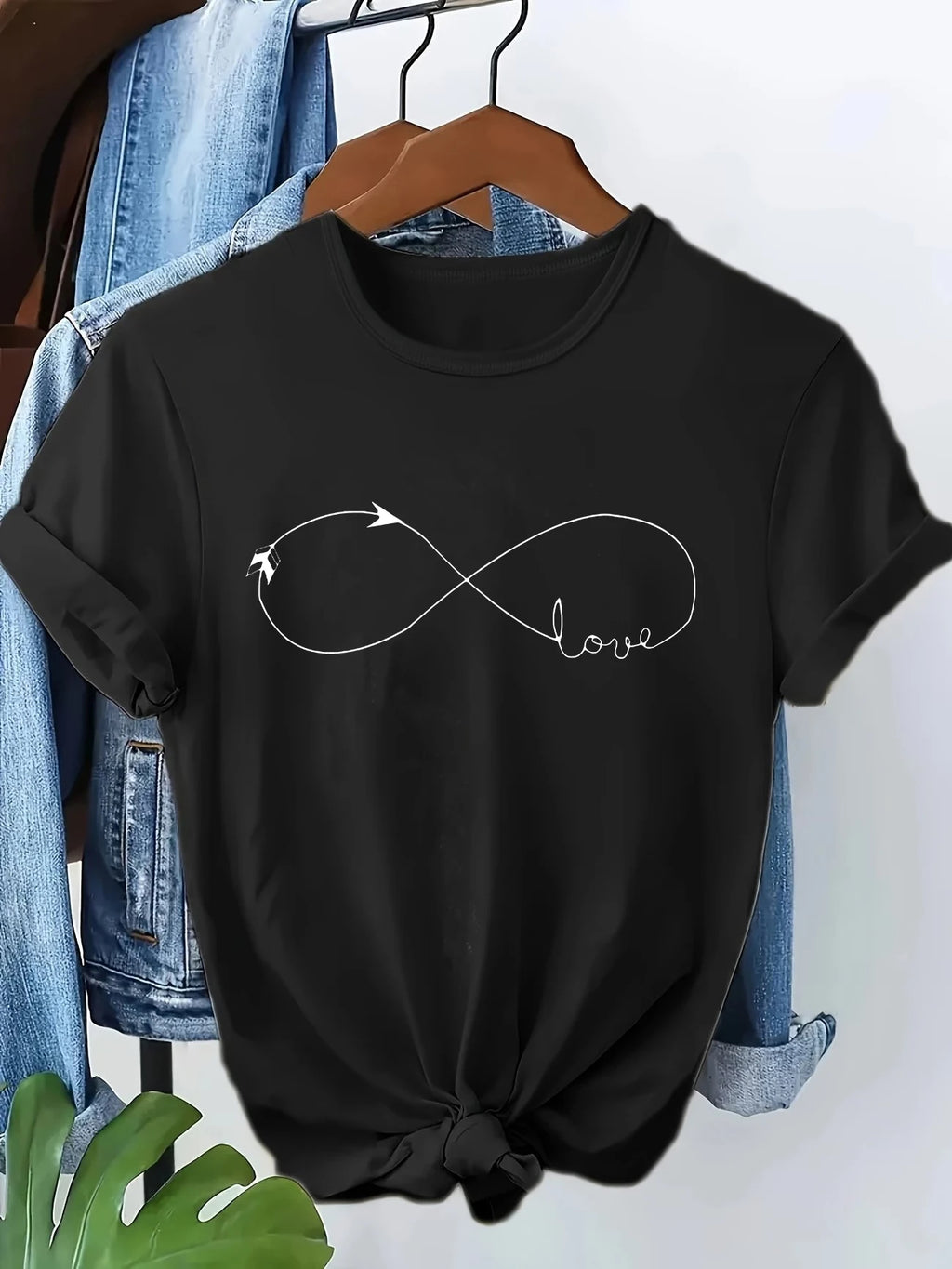 T-shirt Femme Amusant et Tendance avec Imprimé Cœur et Lettres, Manches Courtes, Vêtement d'Été pour Femmes et Filles
