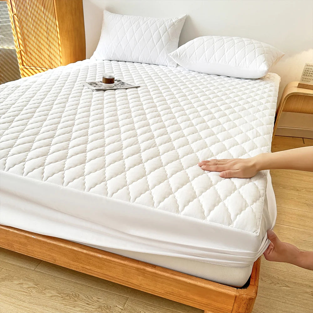 Protège-matelas imperméable gris/blanc, drap-housse de lit simple/double/140/160 multi-taille