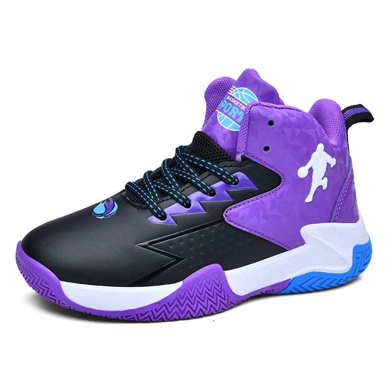 Chaussures de basket-ball classiques pour enfants, baskets antidérapantes d'extérieur pour garçons et filles, baskets décontractées à plateforme, chaussures de sport pour enfants