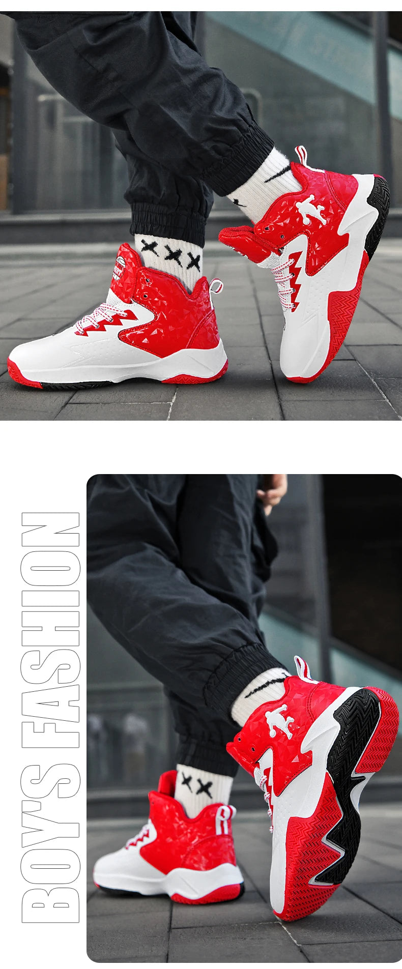 Chaussures de basket-ball classiques pour enfants, baskets antidérapantes d'extérieur pour garçons et filles, baskets décontractées à plateforme, chaussures de sport pour enfants