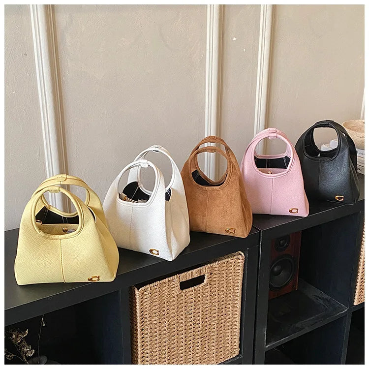 Sac seau en daim style coréen pour femme, sac à bandoulière décontracté, nouvelle collection printemps 2026
