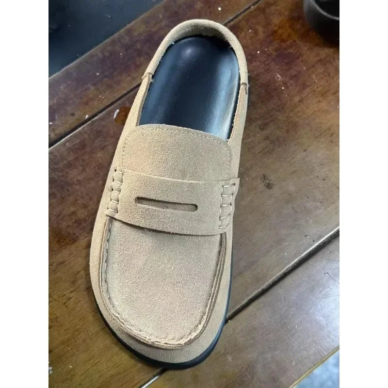 Sandales classiques en daim pour femmes, chaussures d'extérieur antidérapantes et tendance, avec soutien de la voûte plantaire