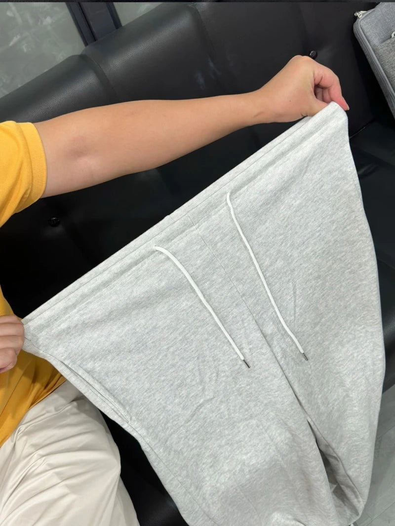 Pantalon de jogging décontracté pour homme - Coupe droite, ample, avec taille élastique et cordon de serrage, couleur unie