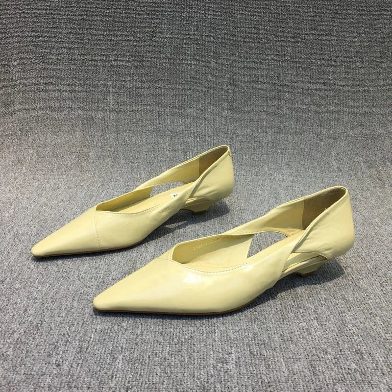 Mocassins à talons bas pour femmes, chaussures confortables, chaussures d'été, bleu, élégant, pointu, Parker, haute qualité, populaire, jeune, 2024