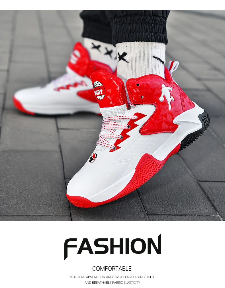 Chaussures de basket-ball classiques pour enfants, baskets antidérapantes d'extérieur pour garçons et filles, baskets décontractées à plateforme, chaussures de sport pour enfants