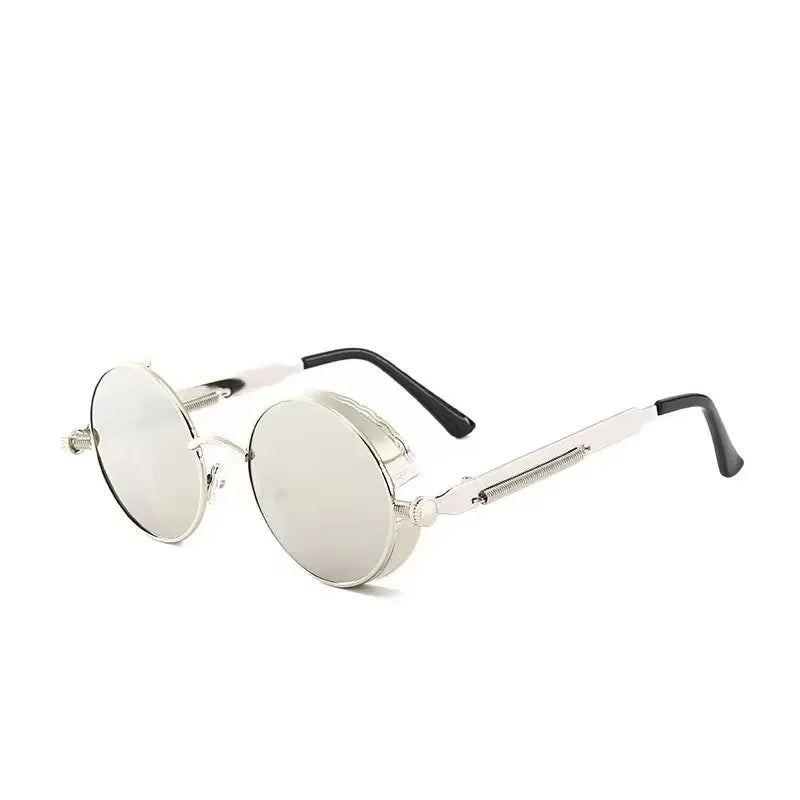 Lunettes de soleil rondes steampunk classiques pour hommes et femmes, lunettes de soleil gothiques rétro pour hommes, mode punk, fête, conduite