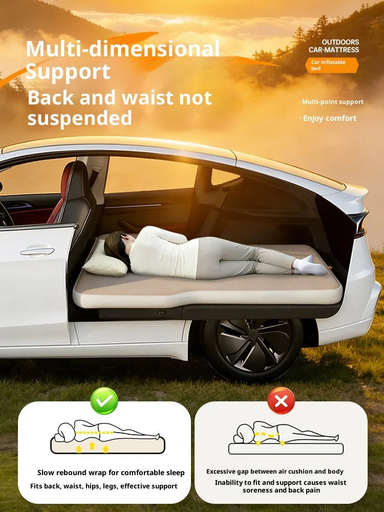 Matelas de voyage gonflable pour voiture Lohascamping, 10 cm d'épaisseur, universel pour siège arrière, tapis multifonctionnel, lit de voyage pour voiture