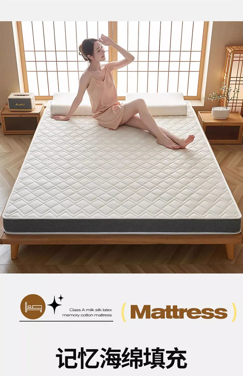 Matelas en latex naturel pour la maison, chambre à coucher, tatami, coussin en coton à mémoire de forme, rembourré, pour location, dortoir d'étudiant, épaissi