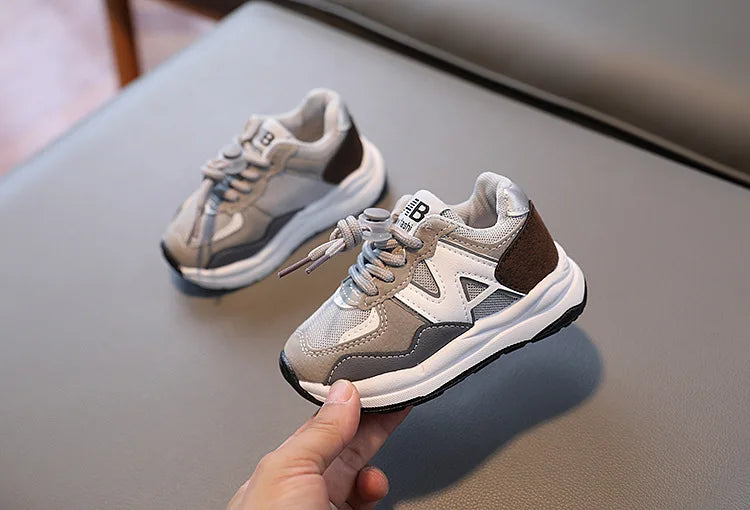 Baskets coordonnantes en cuir non ald pour enfants, chaussures de course, baskets, garçons, filles, enfants, nouveau panier
