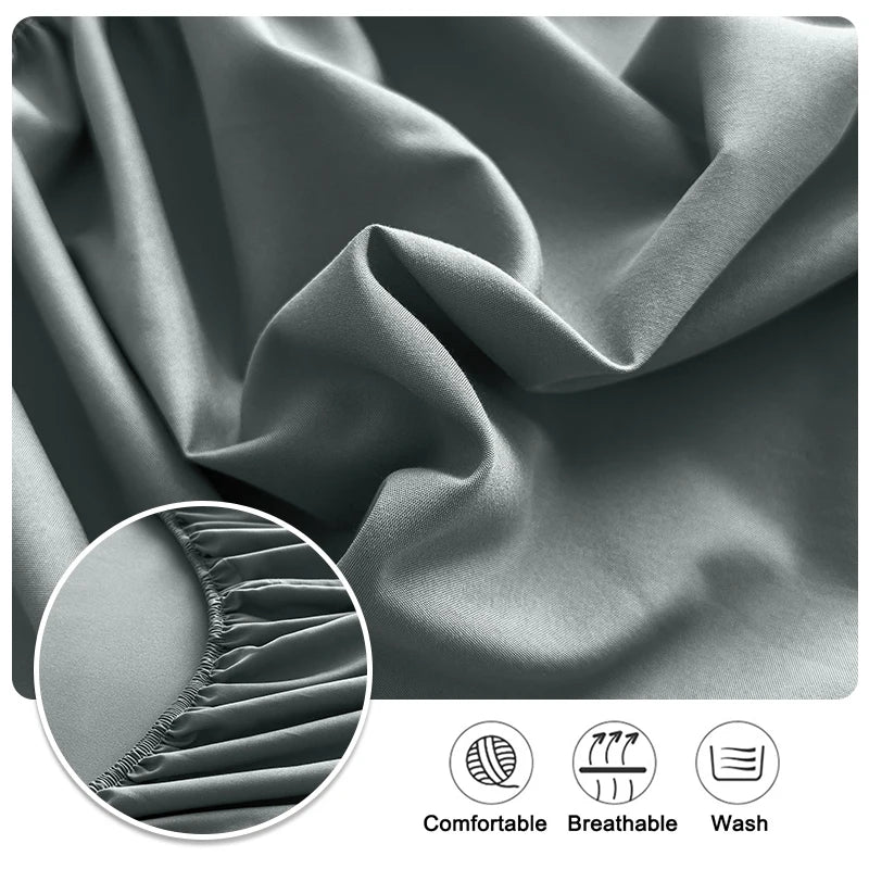 Drap-housse 90/120/150/180x200 avec bande élastique, couleur unie, protège-matelas pour lits simples, doubles et king size, 100% polyester