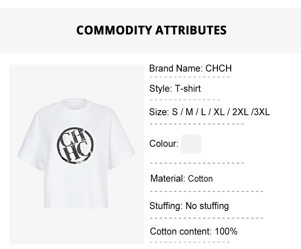T-shirt pour femme, mode, luxe, coton, col rond, classique, basique, manches courtes
