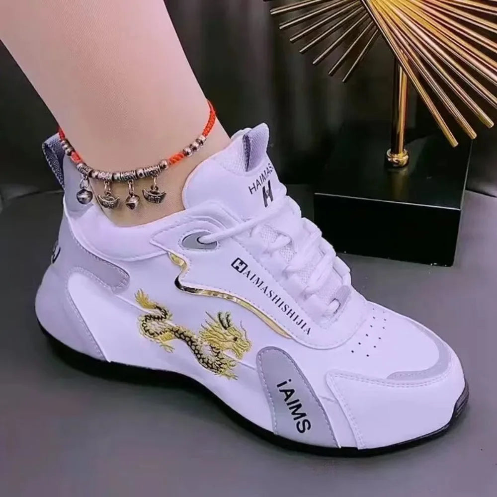 Baskets de Styliste en Cuir pour Femme, Chaussures de dehors Légères et Respirantes, Imperméables et Décontractées, à Plateforme