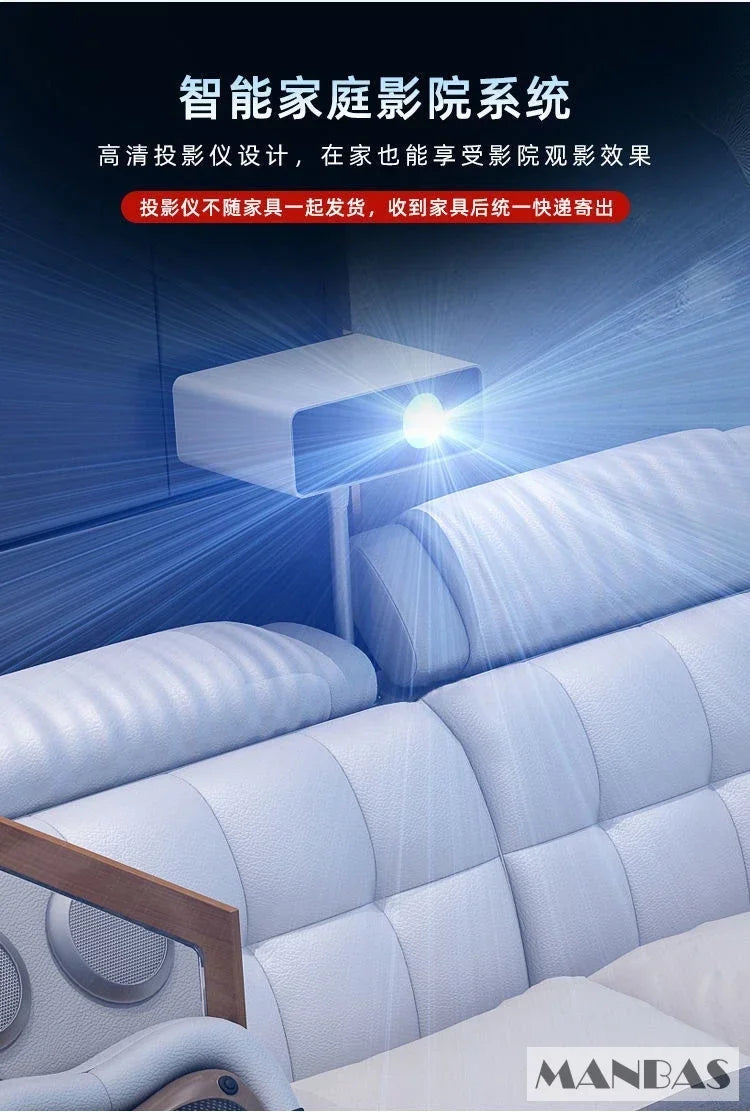 Lit Linlamlim Tech Smart en cuir véritable |   Lits ultimes multifonctionnels |   Lit Tatami de massage avec projecteur |   Cama rembourrée