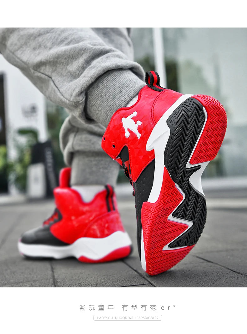 Chaussures de basket-ball classiques pour enfants, baskets antidérapantes d'extérieur pour garçons et filles, baskets décontractées à plateforme, chaussures de sport pour enfants