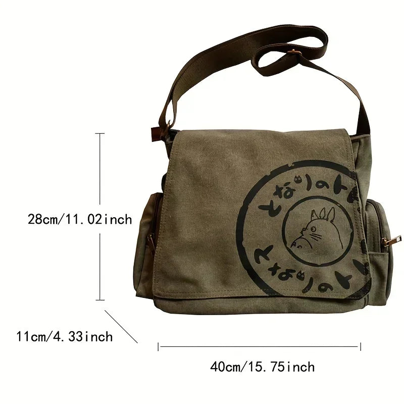 Sac À Bandoulière En Toile Pour Femmes, Sac À Bandoulière De Grande Capacité, Fourre-tout Messager De Dessin Animé, Sacs