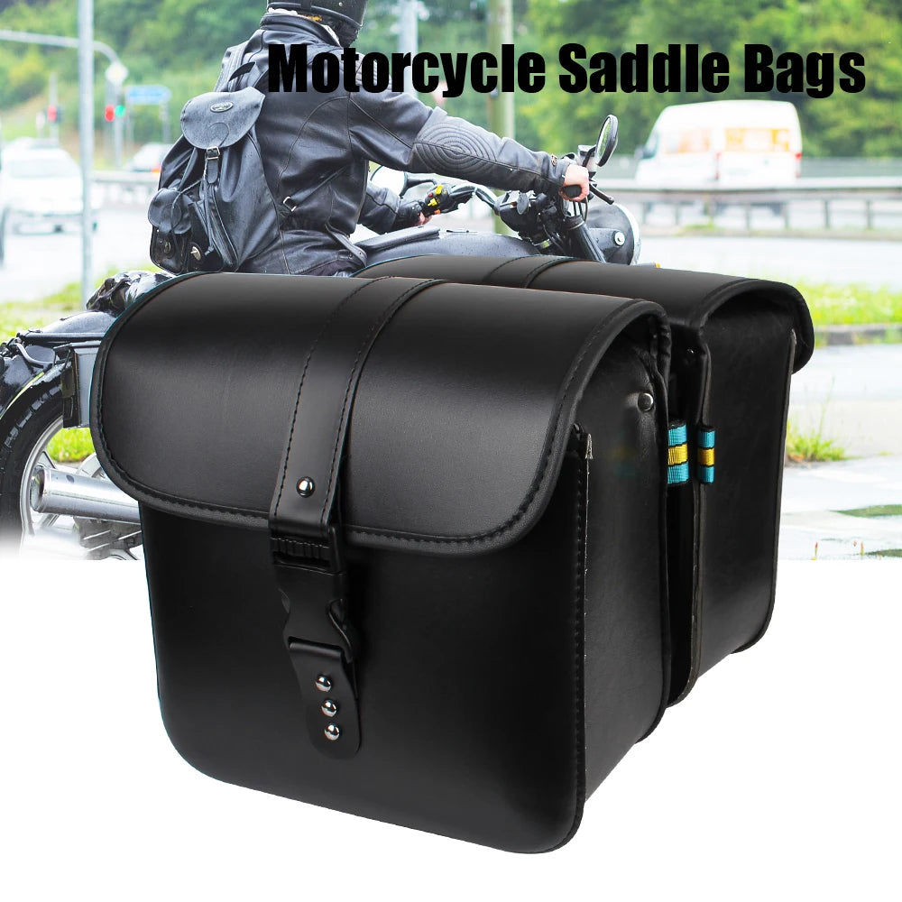 Sac à outils de rangement pour moto, valise à bagages arrière pour moteur, bagage latéral, sac de selle, sac de réservoir de voyage pour moto, cuir PU