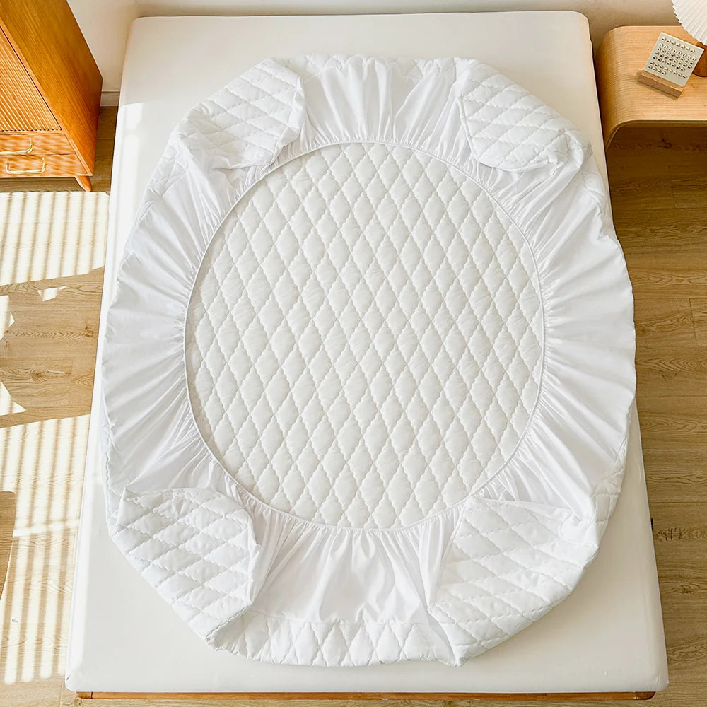 Protège-matelas imperméable gris/blanc, drap-housse de lit simple/double/140/160 multi-taille