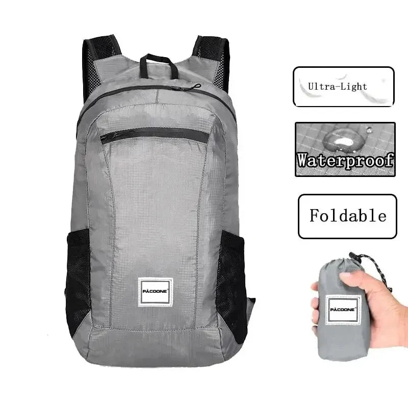 Sac de randonnée en plein air 20L, sac à dos Portable léger pliable, étanche, ultraléger, pour femmes et hommes, voyage, randonnée