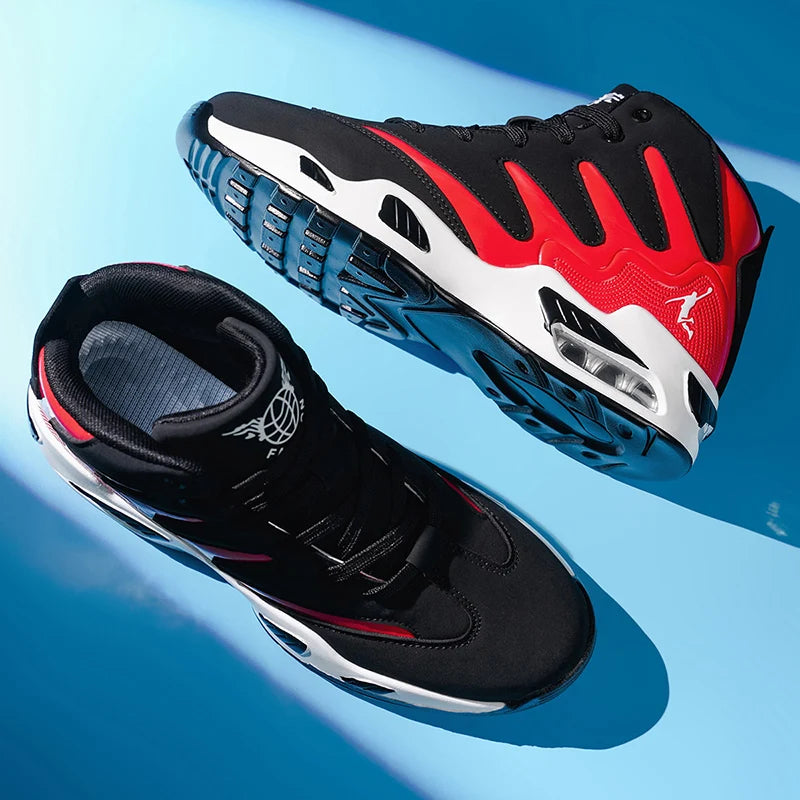 Chaussures de basket-ball montantes pour hommes, robustes et stables, baskets d'entraînement à lacets, unisexe, adaptées à la course, au sport, au basketball et à la marche. Cadeau idéal pour les hommes, léger, confort