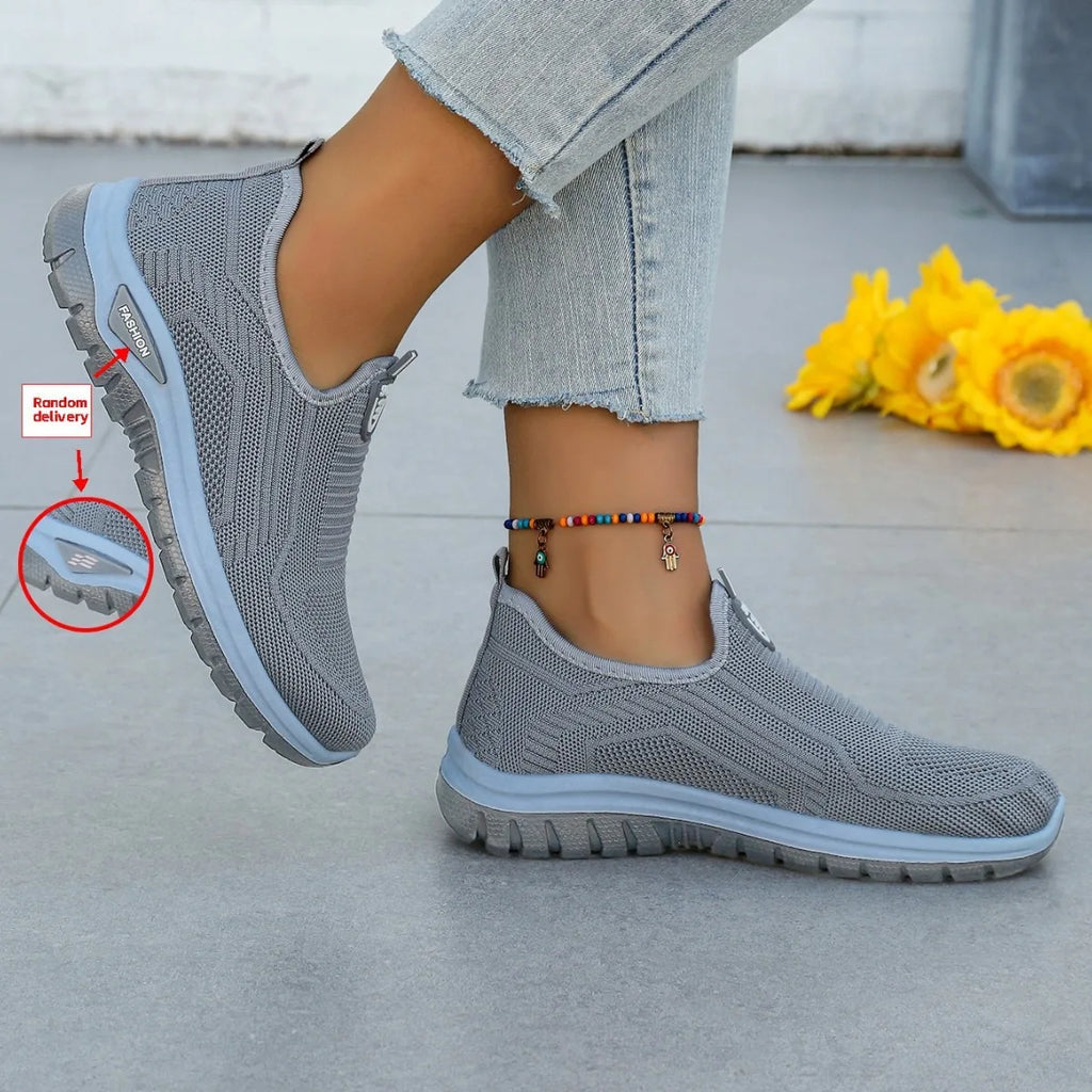 Chaussures décontractées respirantes et tendance pour femme 2026 – Baskets basses en maille aérée à talon plat et semelle souple, confortables pour maman