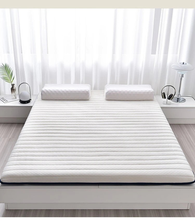 Coussin de matelas en latex, literie épaisse pour usage domestique, semelle pour usage simple ou double, coussin de matelas pliable en coton à mémoire de forme