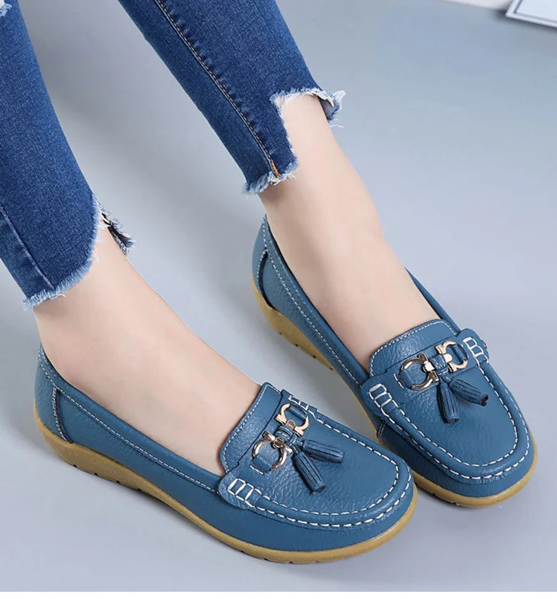 Femme chaussures talons bas chaussures décontractées femmes mocassins sans lacet chaussures plates Mocassins Femmes chaussures confortables femmes chaussures plates blanc