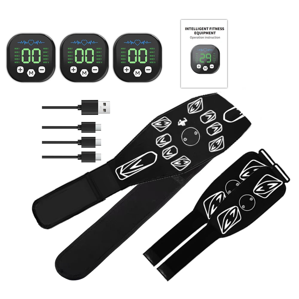 Stimulateur Musculaire EMS, Entraîneur Abdominal, Tonificateur Abdominal, Exercice pour les Bras, le Ventre et les Jambes, Masseur Corporel, Entraînement, Perte de Poids, Brûleur de Graisse, Gym à Domicile