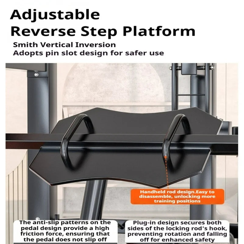Machine Smith multifonctionnelle pour entraînement complet, grand équipement de fitness, cadre de poussée pour squats profonds, personnalisable