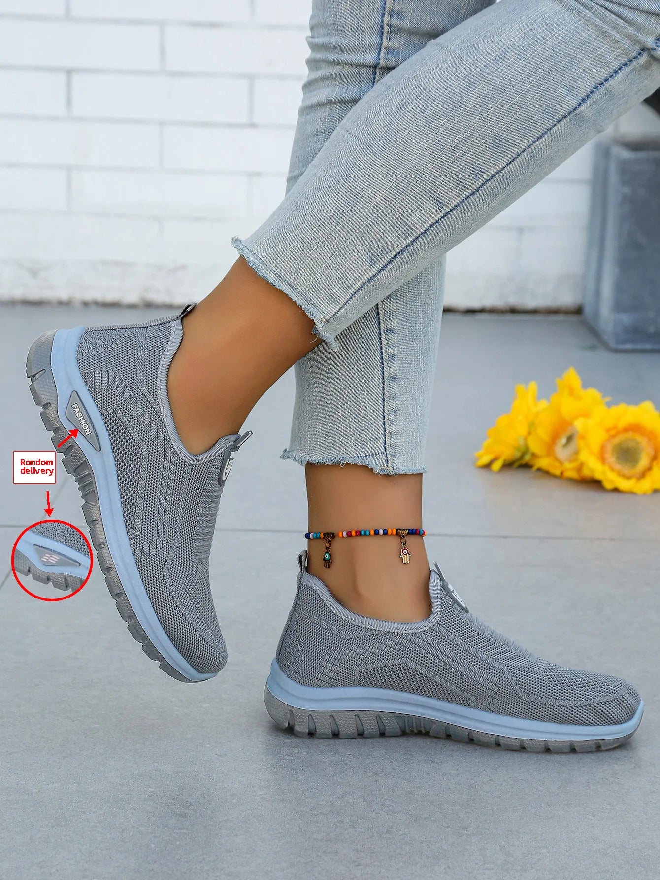 Chaussures décontractées respirantes et tendance pour femme 2026 – Baskets basses en maille aérée à talon plat et semelle souple, confortables pour maman