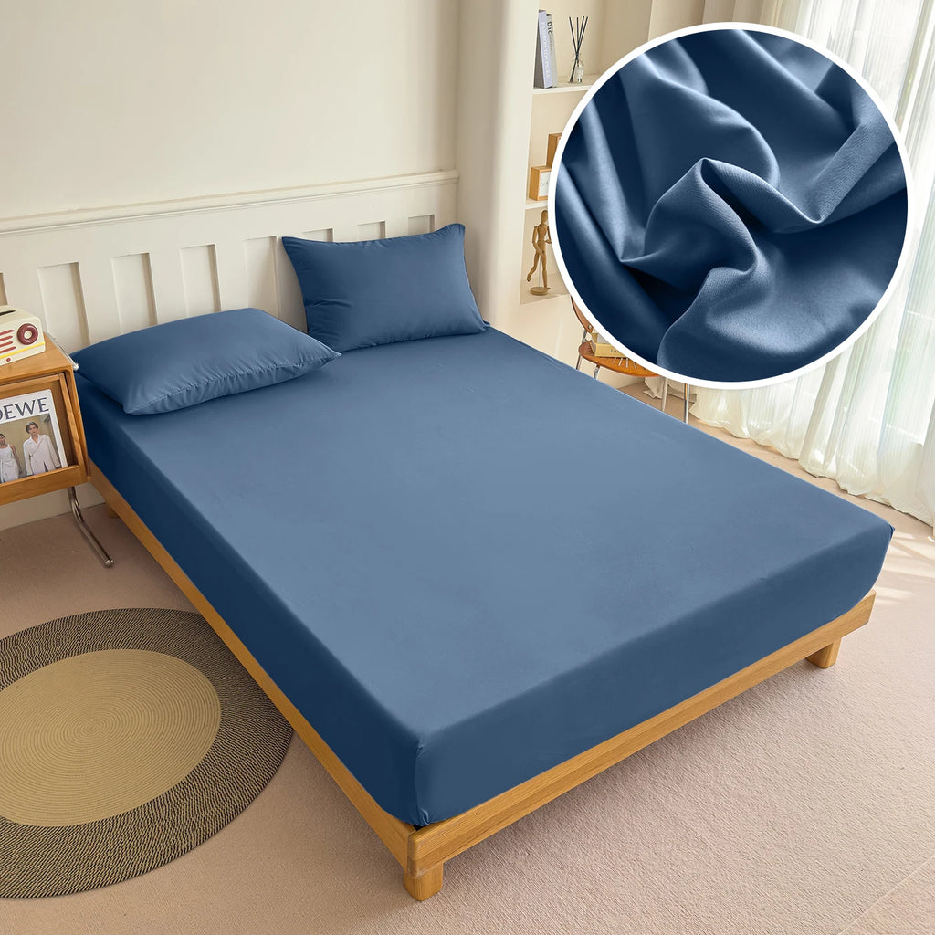 Drap-housse 90/120/150/180x200 avec bande élastique, couleur unie, protège-matelas pour lits simples, doubles et king size, 100% polyester