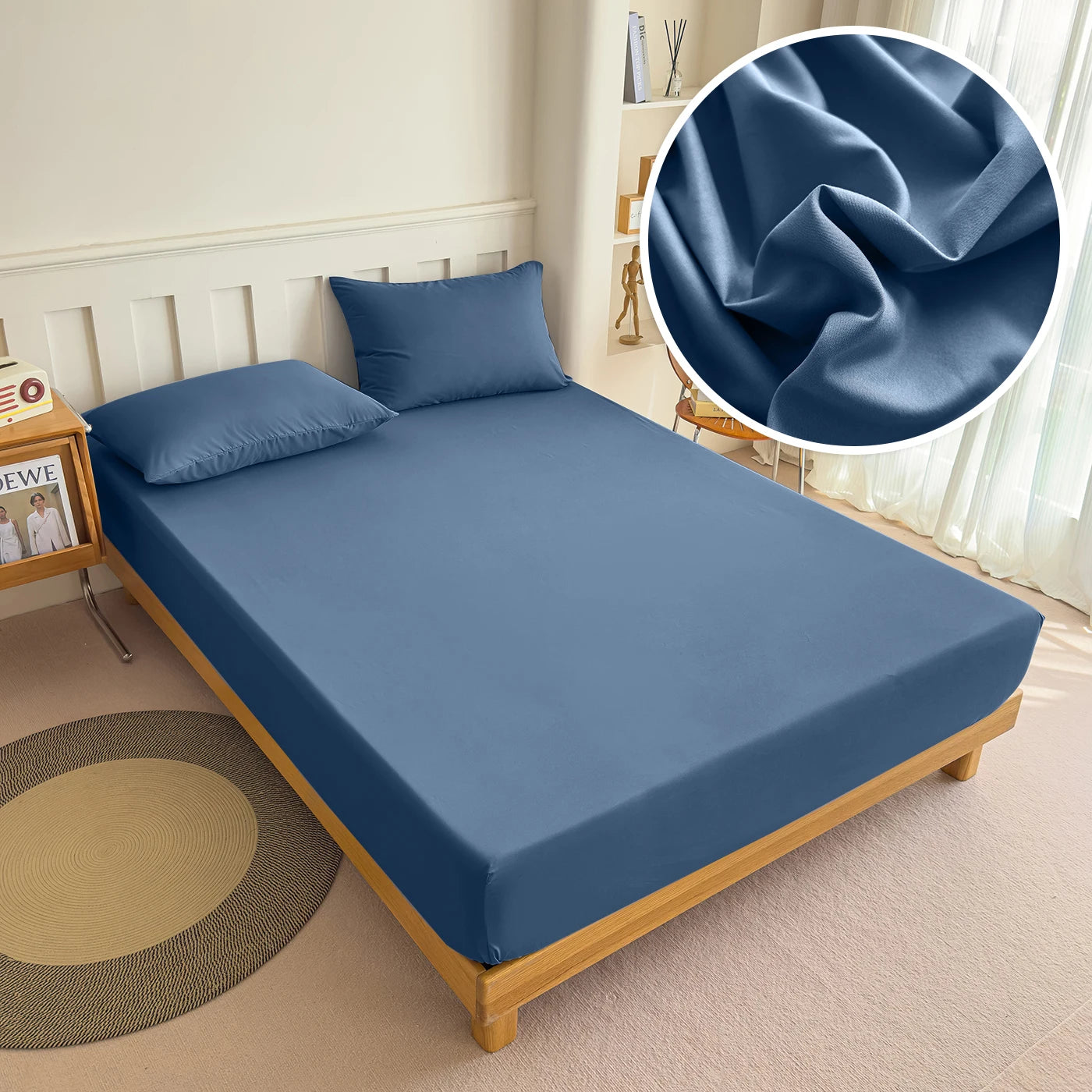 Drap-housse 90/120/150/180x200 avec bande élastique, couleur unie, protège-matelas pour lits simples, doubles et king size, 100% polyester