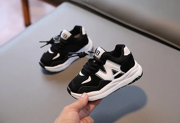 Baskets coordonnantes en cuir non ald pour enfants, chaussures de course, baskets, garçons, filles, enfants, nouveau panier
